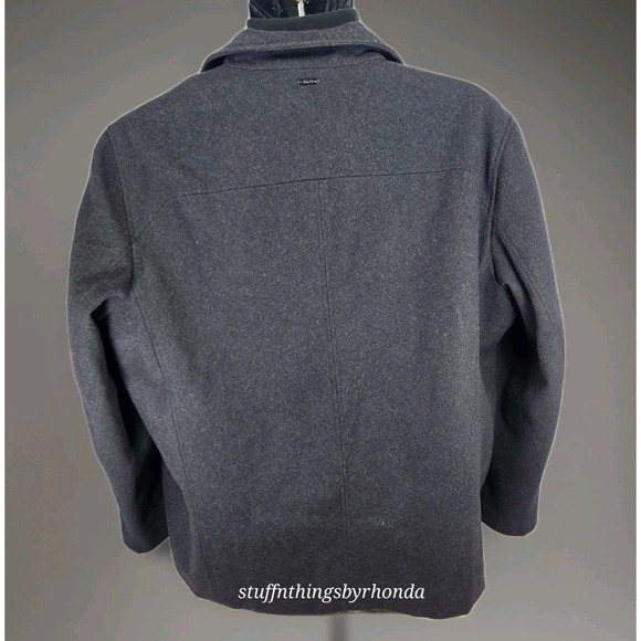 Calvin Klein Men's Charcoal Gray Wool Blend Full Double Zip Jacket - Size L /54" - Picture 2 of 12